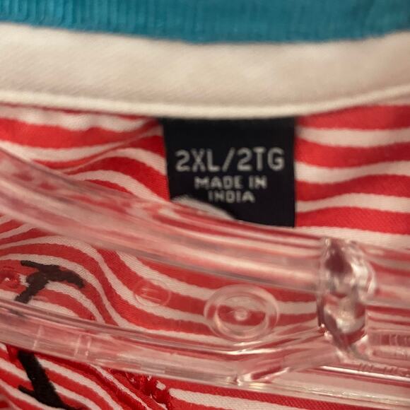 Robert Graham Striped Flip Cuff Shirt Mens Size 2XL Orange & White Cotton Button - Picture 7 of 10